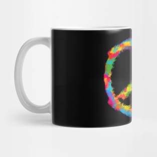 Peace Symbol in Rainbow Watercolors Mug